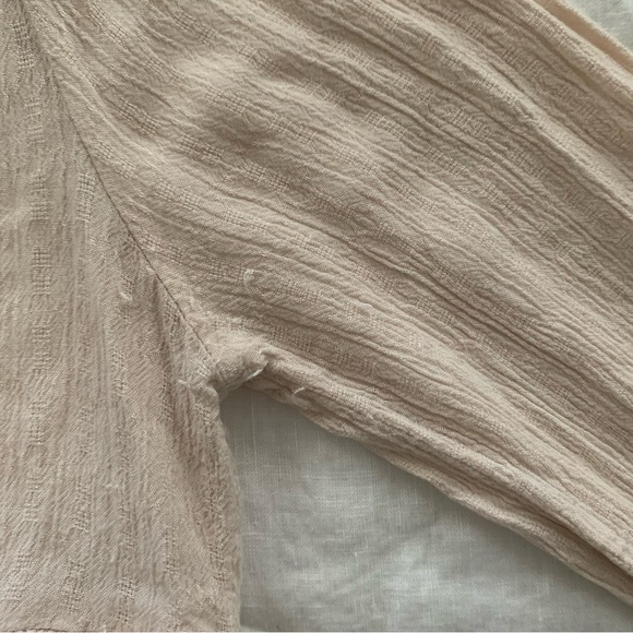 🪴$5/25🪴 American Eagle Blush Pink Lace V-Neck Peplum Blouse Top Small - Picture 14 of 15